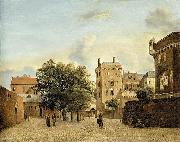 Jan van der Heyden View of a Small Town Square France oil painting artist
